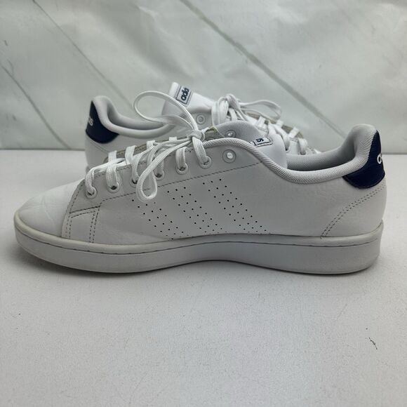 Adidas Advantage Mens 10.5 White Blue Athletic Walking Leather Shoes Sneakers main image 9